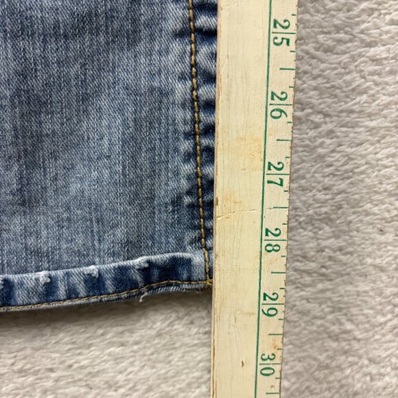 Aeropostale Jeans Womens 9/10 Short Blue Hailey Skinny Flare Stretch Distressed - Picture 4 of 12